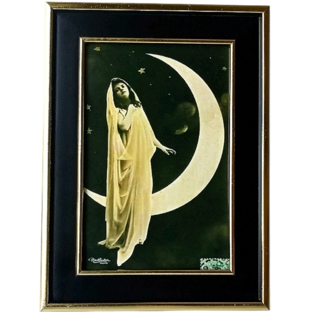 Vintage Wicca Gypsy Moon Girl Palmistry Retro Boho Bohemian Gypsy Woman Moon